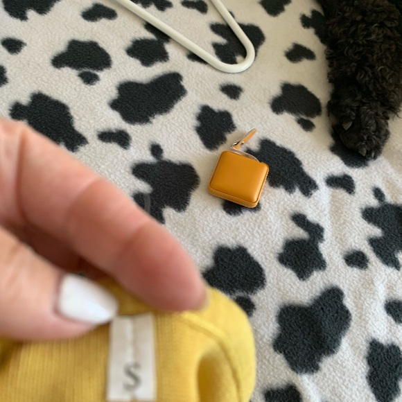 Gorgeous halter dress mustard colour with orange swirl  NWOT - Picture 7 of 7